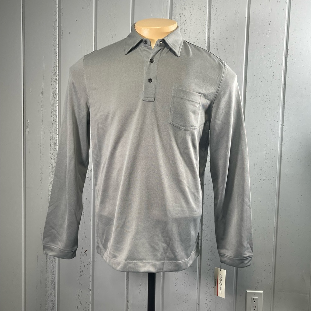 *NWT AXIST Men’s Frost Gray Long Sleeve Collar Shirt Sz L